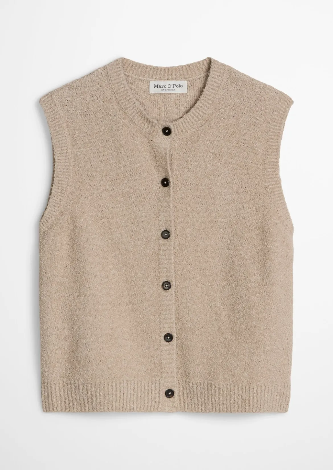 Ärmellose Strickweste regular aus Bouclé-Garn