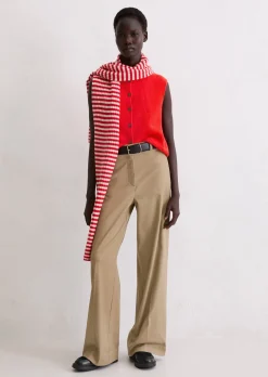 Ärmellose Strickweste slim aus weichem Merinowolle-Mix