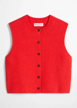 Ärmellose Strickweste slim aus weichem Merinowolle-Mix