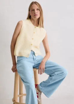 Ärmellose Strickweste slim aus weichem Merinowolle-Mix