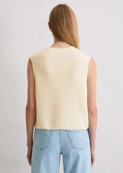 Ärmellose Strickweste slim aus weichem Merinowolle-Mix
