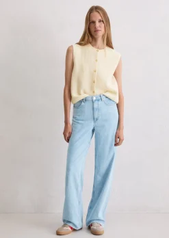 Ärmellose Strickweste slim aus weichem Merinowolle-Mix