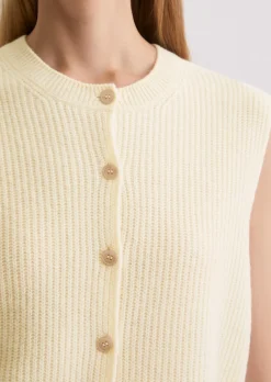 Ärmellose Strickweste slim aus weichem Merinowolle-Mix