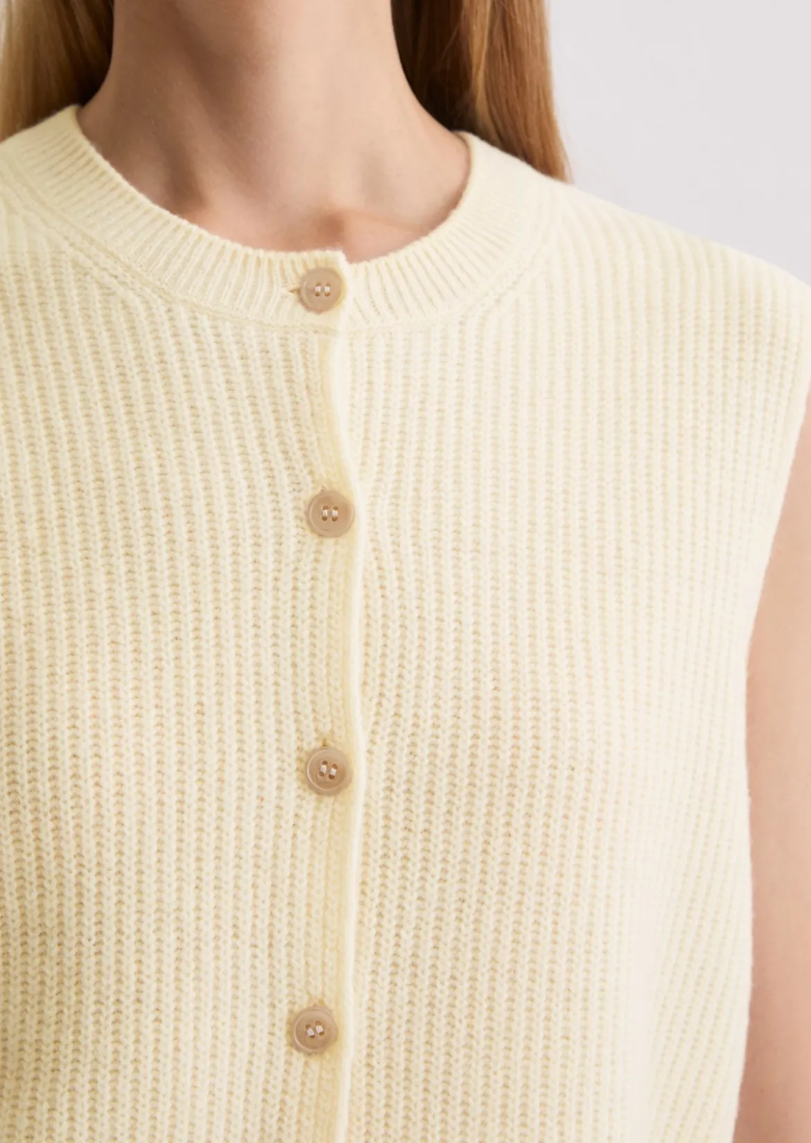 Ärmellose Strickweste slim aus weichem Merinowolle-Mix