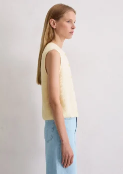 Ärmellose Strickweste slim aus weichem Merinowolle-Mix