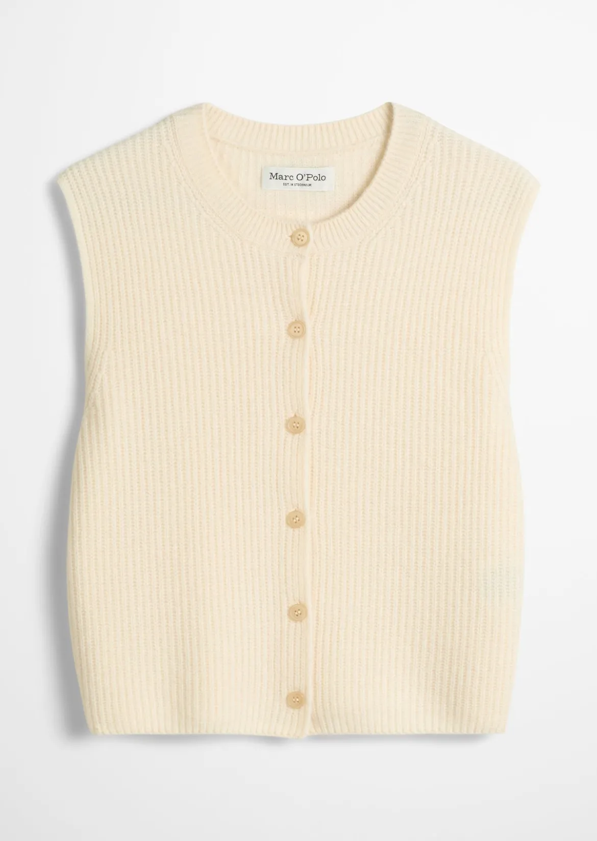 Ärmellose Strickweste slim aus weichem Merinowolle-Mix