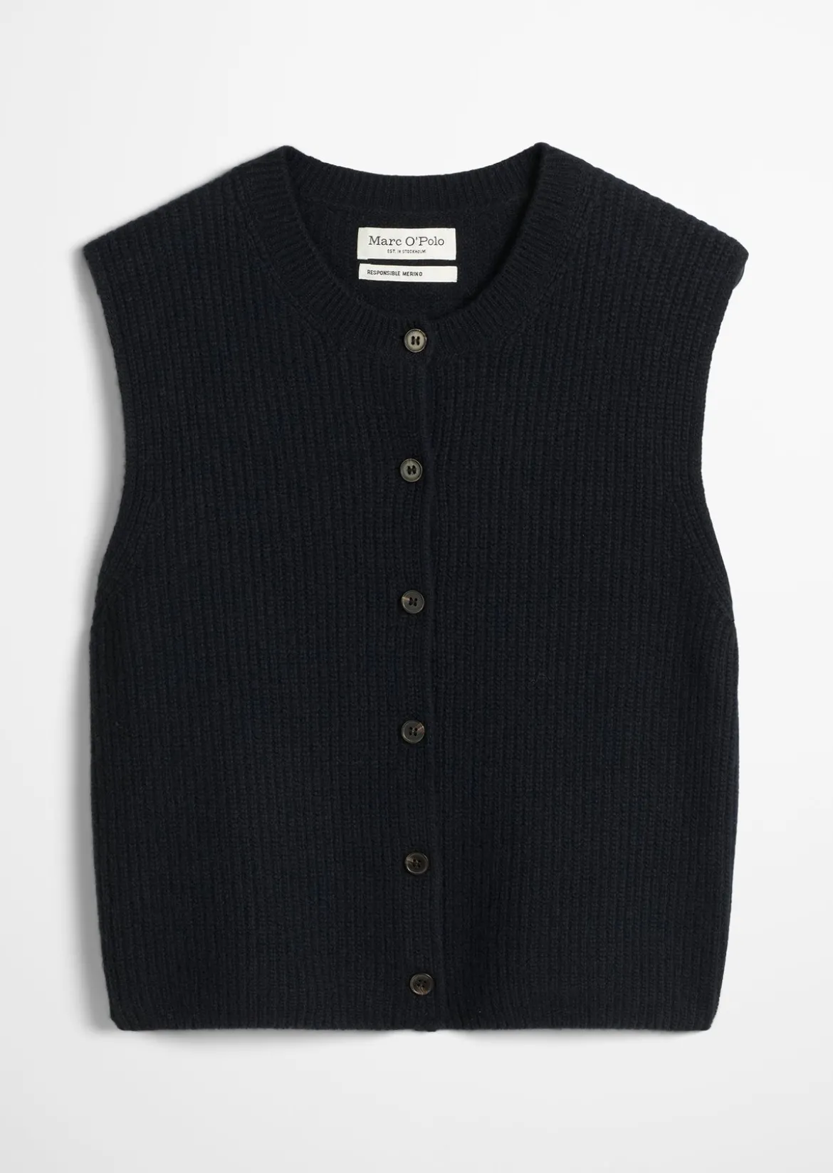Ärmellose Strickweste slim aus weichem Merinowolle-Mix