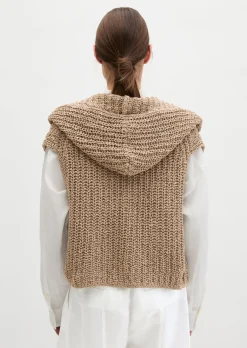 Ärmelloser Cardigan loose aus Bändchengarn