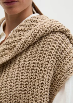 Ärmelloser Cardigan loose aus Bändchengarn