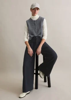 Ärmelloser Cardigan regular aus Alpakawolle-Wolle-Mix