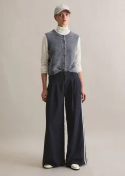 Ärmelloser Cardigan regular aus Alpakawolle-Wolle-Mix