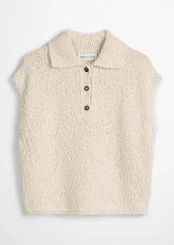 Ärmelloser Polo-Pullover loose aus Organic-Cotton-Mix-Slub