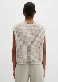 Ärmelloser Pullover loose aus weichem Bio-Baumwolle-Mix
