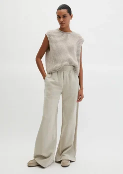 Ärmelloser Pullover loose aus weichem Bio-Baumwolle-Mix