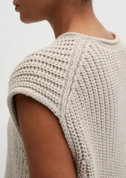 Ärmelloser Pullover loose aus weichem Bio-Baumwolle-Mix
