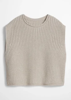 Ärmelloser Pullover loose aus weichem Bio-Baumwolle-Mix