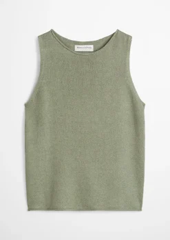 Ärmelloser Pullover regular aus Organic Cotton-Leinen-Mix