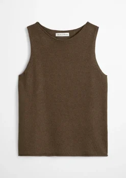 Ärmelloser Pullover regular aus Organic Cotton-Leinen-Mix