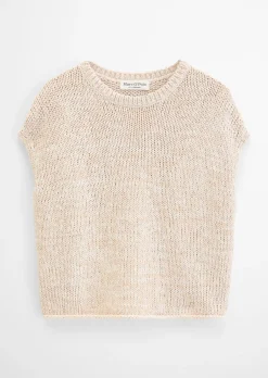 Ärmelloser Strickpullover oversized aus Bändchengarn