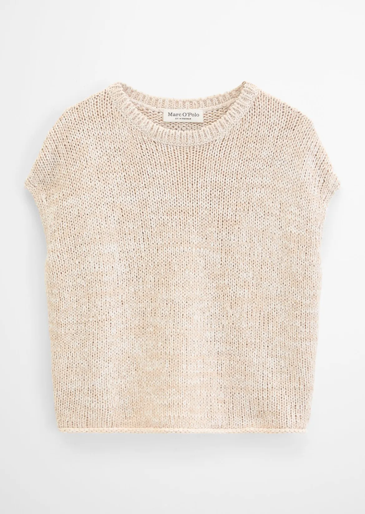 Ärmelloser Strickpullover oversized aus Bändchengarn