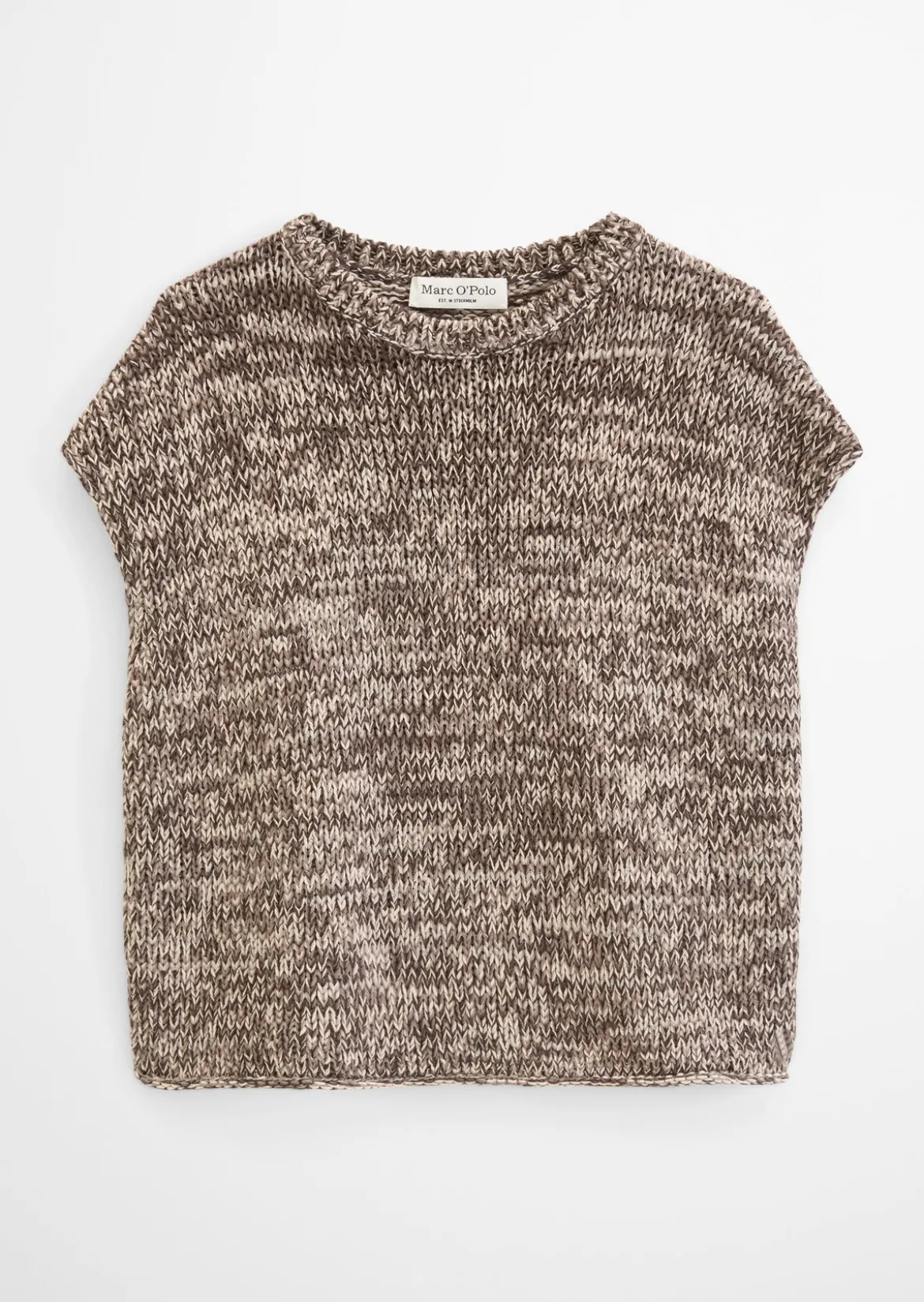 Ärmelloser Strickpullover oversized aus Bändchengarn