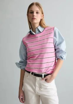Ärmelloser Strickpullover regular aus Organic-Cotton-Modal-Mix