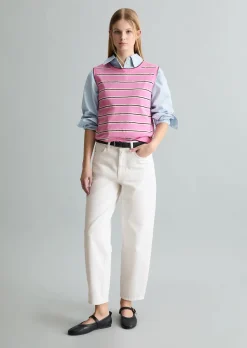 Ärmelloser Strickpullover regular aus Organic-Cotton-Modal-Mix