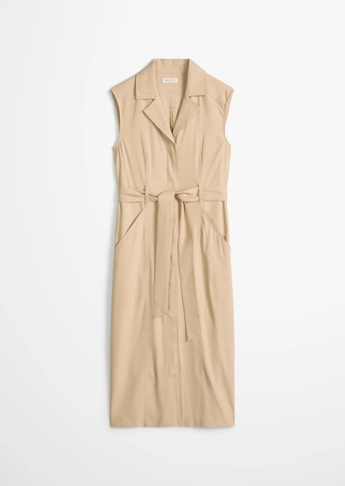 Ärmelloses Kleid regular aus Viskose-Leinen-Stretch