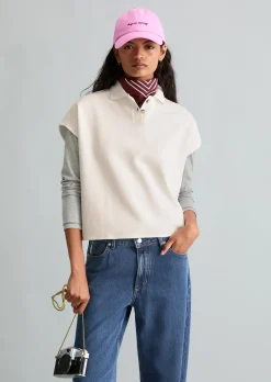 Ärmelloses Poloshirt wide aus Organic Cotton