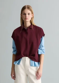 Ärmelloses Poloshirt wide aus Organic Cotton