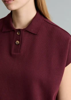 Ärmelloses Poloshirt wide aus Organic Cotton