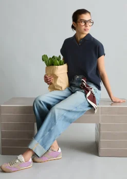 Ärmelloses Poloshirt wide aus Organic Cotton