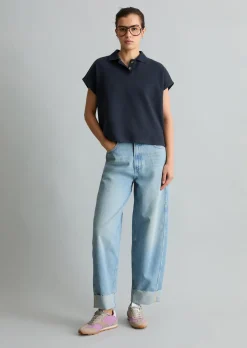 Ärmelloses Poloshirt wide aus Organic Cotton