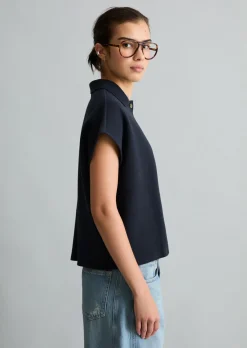 Ärmelloses Poloshirt wide aus Organic Cotton