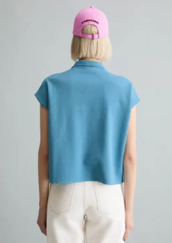 Ärmelloses Poloshirt wide aus Organic Cotton
