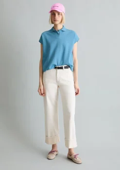 Ärmelloses Poloshirt wide aus Organic Cotton