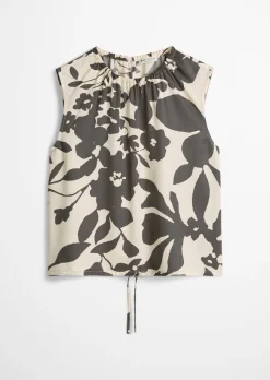 Ärmelloses Print-Bluse regular aus LENZING™ ECOVERO™