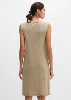 Ärmelloses Strickkleid shaped aus Organic Cotton-Leinen-Mix