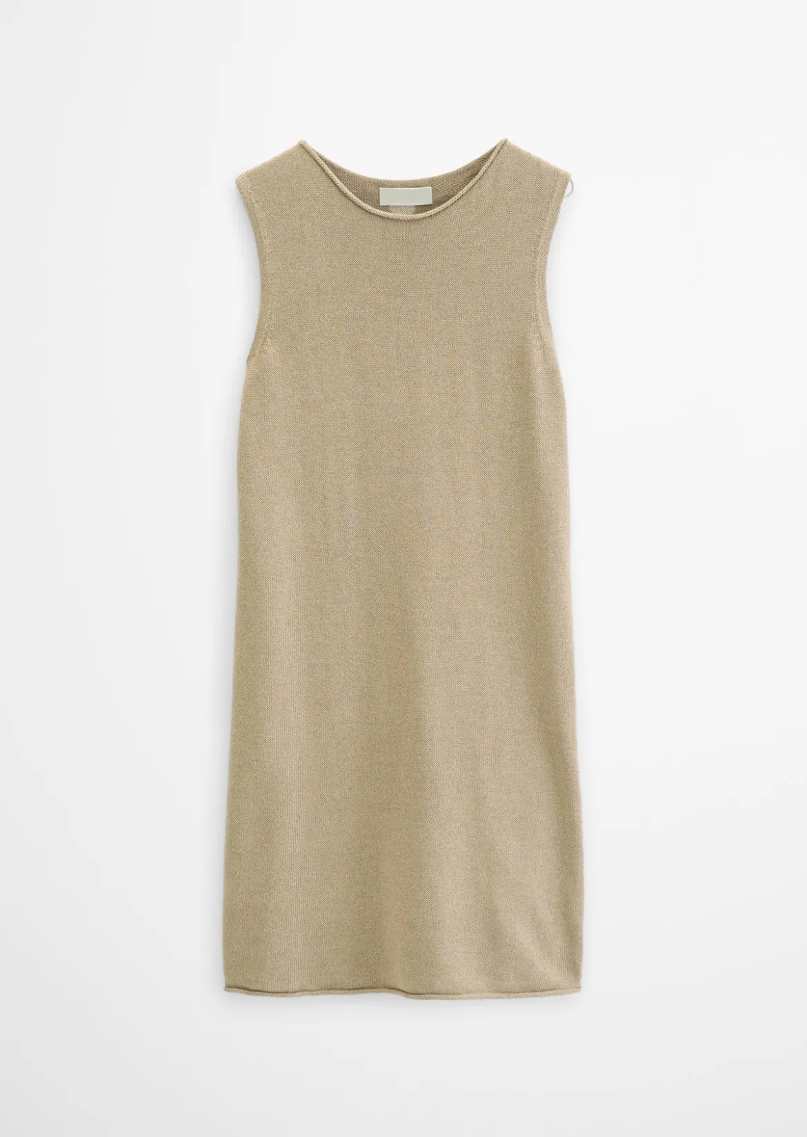 Ärmelloses Strickkleid shaped aus Organic Cotton-Leinen-Mix