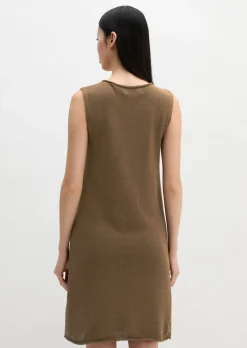 Ärmelloses Strickkleid shaped aus Organic Cotton-Leinen-Mix