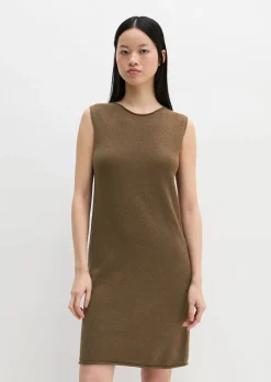 Ärmelloses Strickkleid shaped aus Organic Cotton-Leinen-Mix