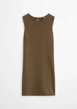 Ärmelloses Strickkleid shaped aus Organic Cotton-Leinen-Mix