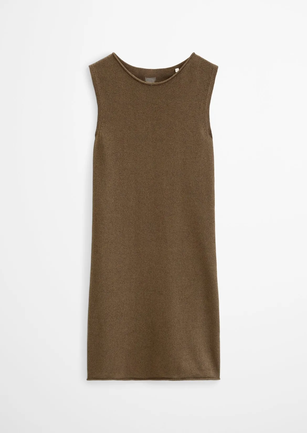 Ärmelloses Strickkleid shaped aus Organic Cotton-Leinen-Mix
