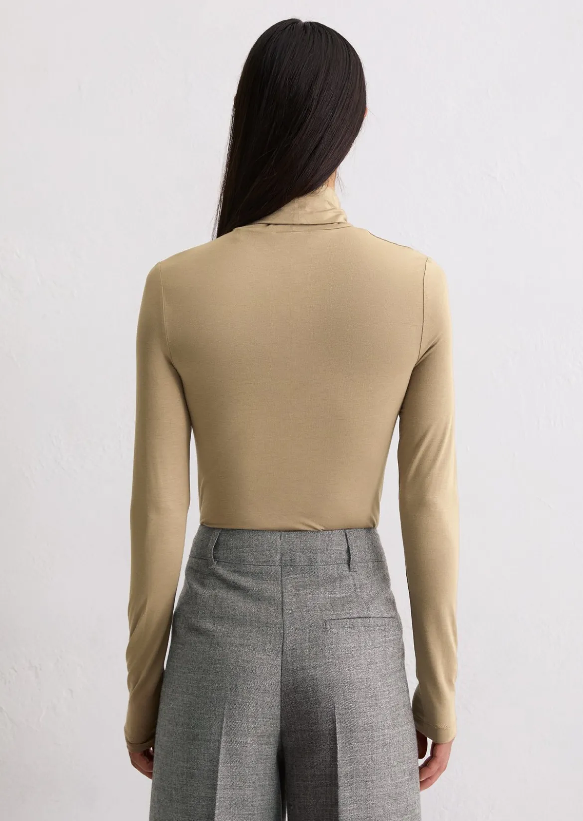 Rollkragen-Longsleeve regular aus TENCEL™ Modal