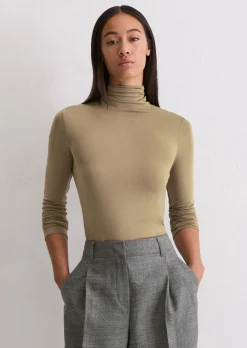 Rollkragen-Longsleeve regular aus TENCEL™ Modal