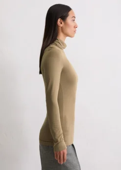 Rollkragen-Longsleeve regular aus TENCEL™ Modal