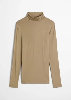 Rollkragen-Longsleeve regular aus TENCEL™ Modal