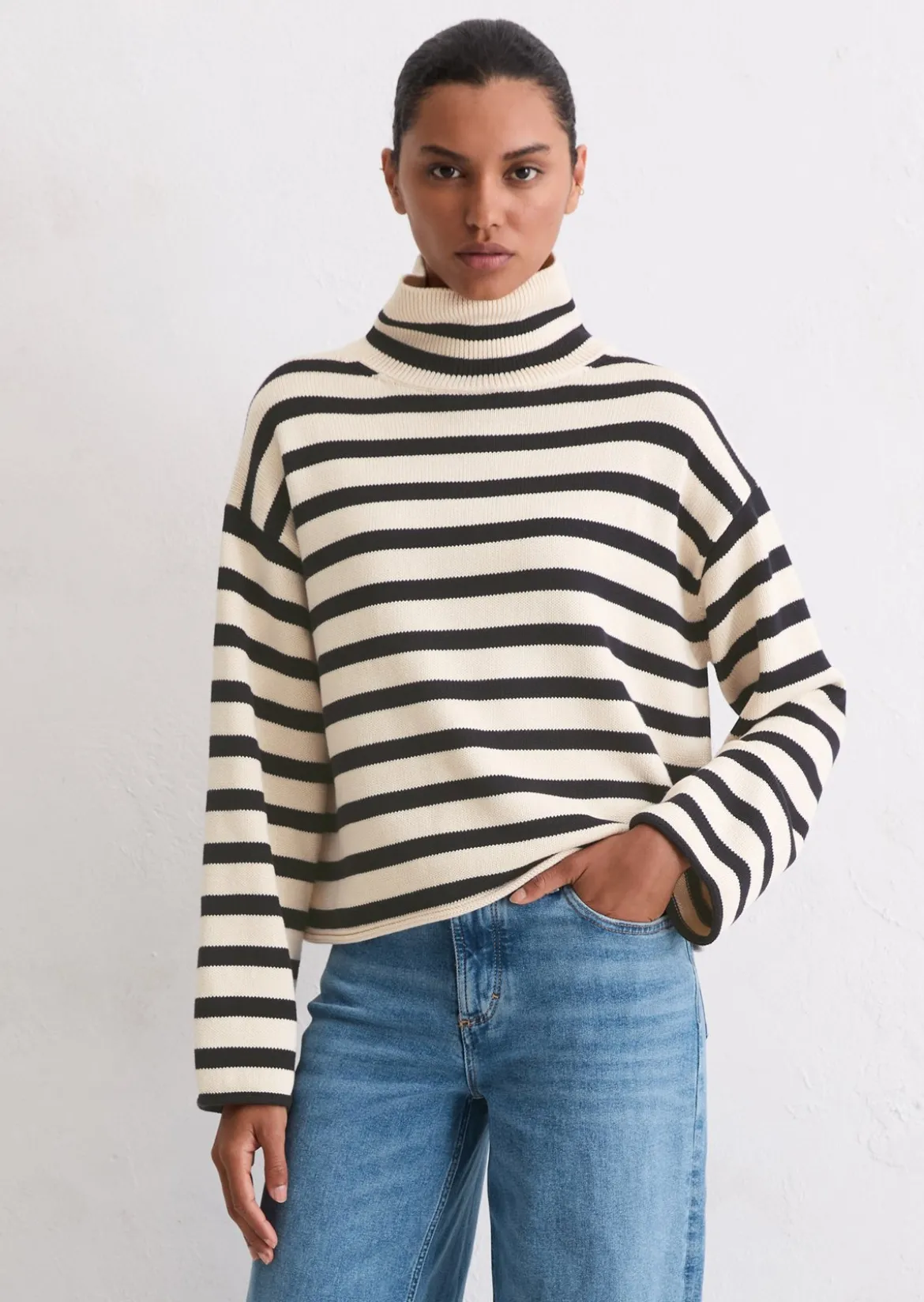 Rollkragenpullover regular aus Heavy Weight Cotton