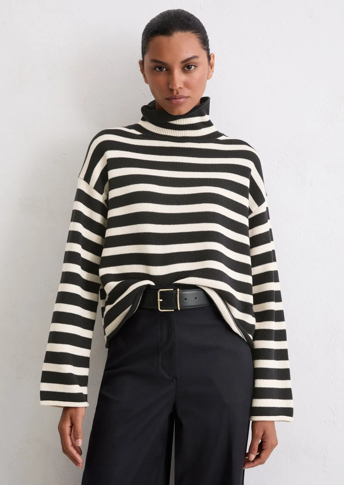 Rollkragenpullover regular aus Heavy Weight Cotton