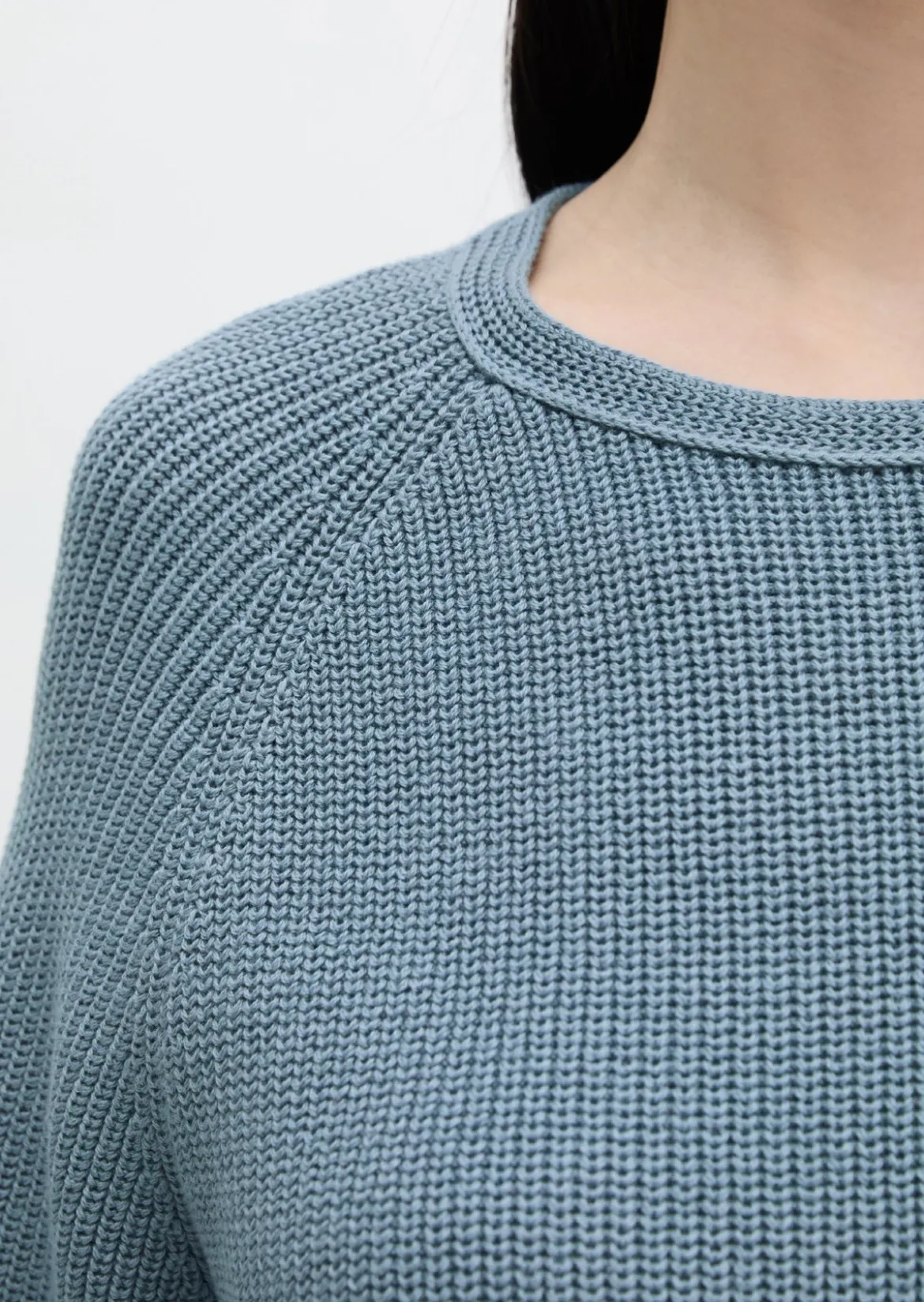 Rundhalspullover loose aus Heavy-Weight-Organic-Cotton
